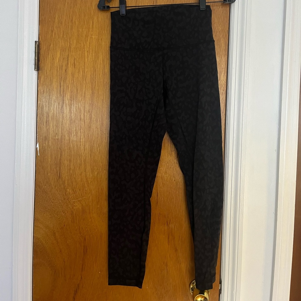 Black lululemon cheetah leggings long